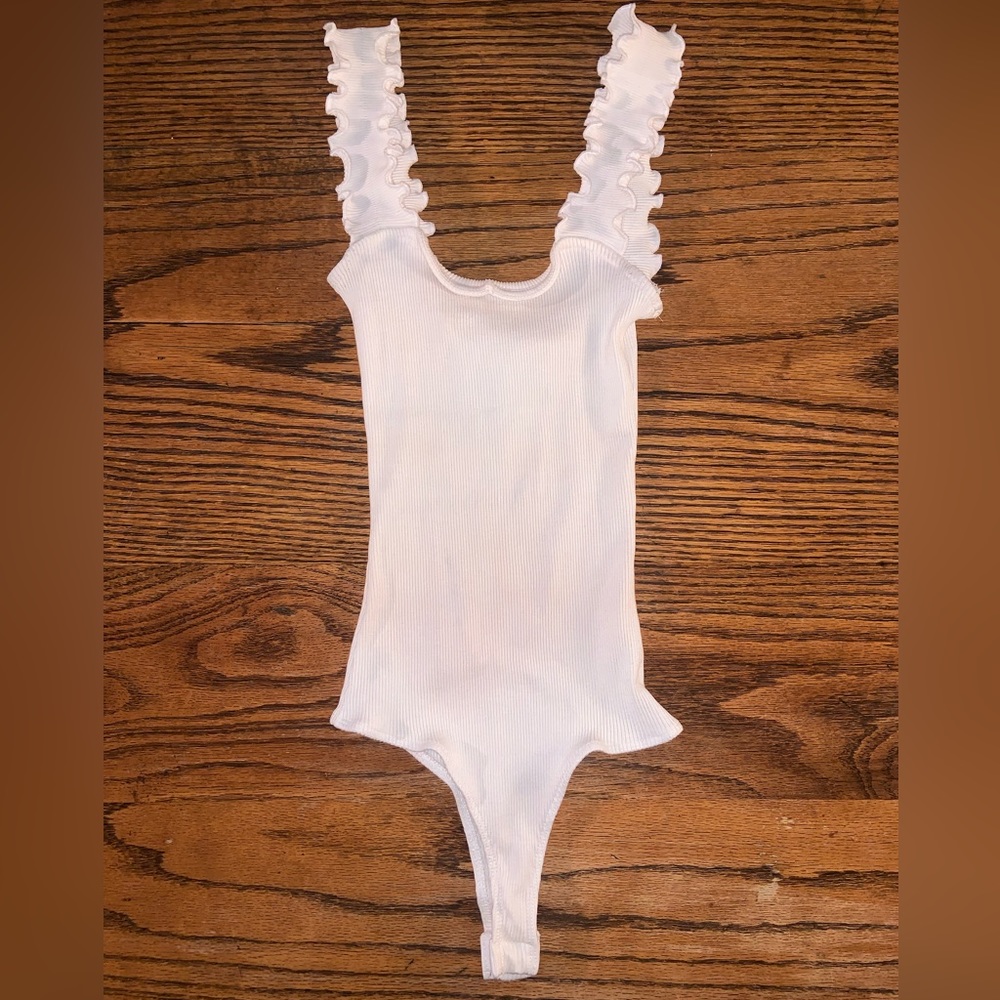 Charlotte Avery Ruffle Strap Bodysuit